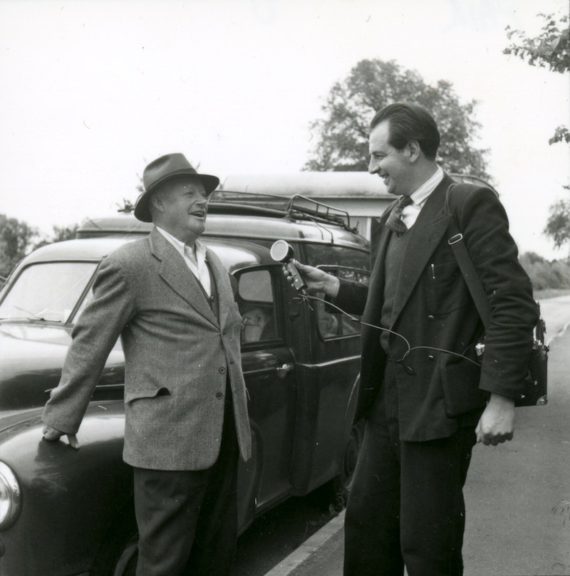 Peter Kennedy recording Edgar Allington. Brandon, Suffolk, 1955